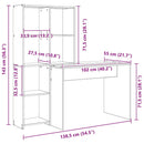 vidaXL Asztal polcokkal Füstölt tölgy 138,5 x 55 x 143 cm Faanyag