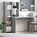 vidaXL Asztal polcokkal Szürke Sonoma 138,5 x 55 x 143 cm Faanyag