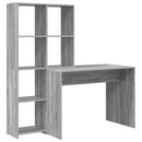 vidaXL Asztal polcokkal Szürke Sonoma 138,5 x 55 x 143 cm Faanyag
