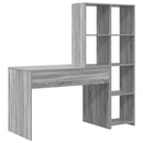 vidaXL Asztal polcokkal Szürke Sonoma 138,5 x 55 x 143 cm Faanyag