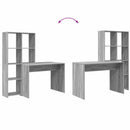vidaXL Asztal polcokkal Szürke Sonoma 138,5 x 55 x 143 cm Faanyag