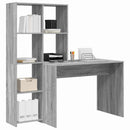 vidaXL Asztal polcokkal Szürke Sonoma 138,5 x 55 x 143 cm Faanyag