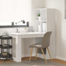 vidaXL Asztal polcokkal tárolóval Fehér 122 x 67 x 145 cm Faanyag