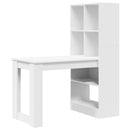vidaXL Asztal polcokkal tárolóval Fehér 122 x 67 x 145 cm Faanyag