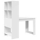 vidaXL Asztal polcokkal tárolóval Fehér 122 x 67 x 145 cm Faanyag