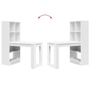 vidaXL Asztal polcokkal tárolóval Fehér 122 x 67 x 145 cm Faanyag