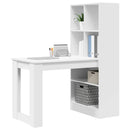 vidaXL Asztal polcokkal tárolóval Fehér 122 x 67 x 145 cm Faanyag