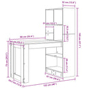 vidaXL Asztal polcokkal tárolóval Fehér 122 x 67 x 145 cm Faanyag