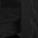 vidaXL Asztal polcokkal Fekete tölgy 122 x 67 x 145 cm Faanyag