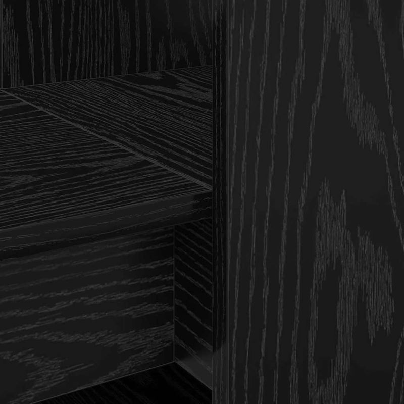 vidaXL Asztal polcokkal Fekete tölgy 122 x 67 x 145 cm Faanyag