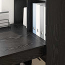 vidaXL Asztal polcokkal Fekete tölgy 122 x 67 x 145 cm Faanyag