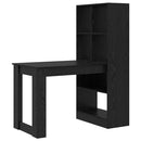 vidaXL Asztal polcokkal Fekete tölgy 122 x 67 x 145 cm Faanyag