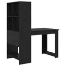 vidaXL Asztal polcokkal Fekete tölgy 122 x 67 x 145 cm Faanyag