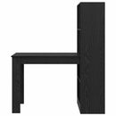 vidaXL Asztal polcokkal Fekete tölgy 122 x 67 x 145 cm Faanyag
