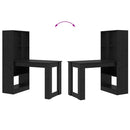 vidaXL Asztal polcokkal Fekete tölgy 122 x 67 x 145 cm Faanyag