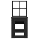 vidaXL Asztal polcokkal Fekete tölgy 122 x 67 x 145 cm Faanyag