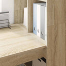 vidaXL Asztal polcokkal Sonoma tölgy 122 x 67 x 145 cm Faanyag