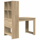 vidaXL Asztal polcokkal Sonoma tölgy 122 x 67 x 145 cm Faanyag
