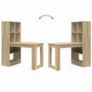 vidaXL Asztal polcokkal Sonoma tölgy 122 x 67 x 145 cm Faanyag