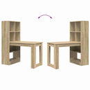 vidaXL Asztal polcokkal Sonoma tölgy 122 x 67 x 145 cm Faanyag