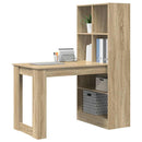 vidaXL Asztal polcokkal Sonoma tölgy 122 x 67 x 145 cm Faanyag