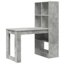vidaXL Asztal polcokkal Beton Szürke 122 x 67 x 145 cm Faanyag