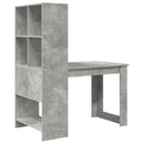 vidaXL Asztal polcokkal Beton Szürke 122 x 67 x 145 cm Faanyag