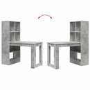 vidaXL Asztal polcokkal Beton Szürke 122 x 67 x 145 cm Faanyag