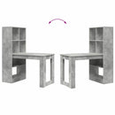 vidaXL Asztal polcokkal Beton Szürke 122 x 67 x 145 cm Faanyag