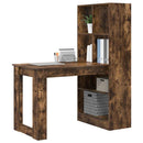 vidaXL Asztal polcokkal Füstölt tölgy 122 x 67 x 145 cm Faanyag