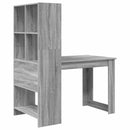 vidaXL Asztal polcokkal Szürke Sonoma 122 x 67 x 145 cm Faanyag