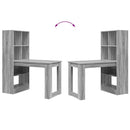 vidaXL Asztal polcokkal Szürke Sonoma 122 x 67 x 145 cm Faanyag