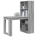 vidaXL Asztal polcokkal Szürke Sonoma 122 x 67 x 145 cm Faanyag