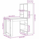 vidaXL Asztal polcokkal Szürke Sonoma 122 x 67 x 145 cm Faanyag