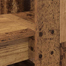 vidaXL Asztal polcokkal tárolóval Öreg fa 122 x 67 x 145 cm Faanyag