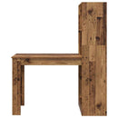 vidaXL Asztal polcokkal tárolóval Öreg fa 122 x 67 x 145 cm Faanyag