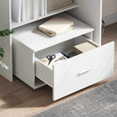 vidaXL Asztal fiókkal polcokkal Fehér 131,5 x 50 x 106,5 cm Faanyag
