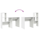 vidaXL Asztal fiókkal polcokkal Fehér 131,5 x 50 x 106,5 cm Faanyag