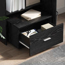 vidaXL Asztal fiókkal Fekete tölgy 131,5 x 50 x 106,5 cm Faanyag
