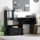 vidaXL Asztal fiókkal Fekete tölgy 131,5 x 50 x 106,5 cm Faanyag
