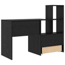 vidaXL Asztal fiókkal Fekete tölgy 131,5 x 50 x 106,5 cm Faanyag