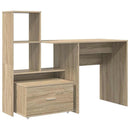 vidaXL Asztal fiókkal Sonoma tölgy 131,5 x 50 x 106,5 cm Faanyag