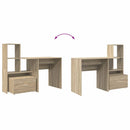 vidaXL Asztal fiókkal Sonoma tölgy 131,5 x 50 x 106,5 cm Faanyag