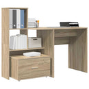 vidaXL Asztal fiókkal Sonoma tölgy 131,5 x 50 x 106,5 cm Faanyag