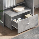 vidaXL Asztal fiókkal Beton Szürke 131,5 x 50 x 106,5 cm Faanyag