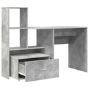 vidaXL Asztal fiókkal Beton Szürke 131,5 x 50 x 106,5 cm Faanyag