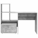 vidaXL Asztal fiókkal Beton Szürke 131,5 x 50 x 106,5 cm Faanyag