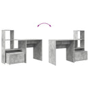 vidaXL Asztal fiókkal Beton Szürke 131,5 x 50 x 106,5 cm Faanyag