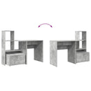 vidaXL Asztal fiókkal Beton Szürke 131,5 x 50 x 106,5 cm Faanyag