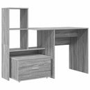 vidaXL Asztal fiókkal Szürke Sonoma 131,5 x 50 x 106,5 cm Faanyag